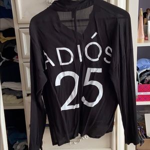 Black and white graphic blouse